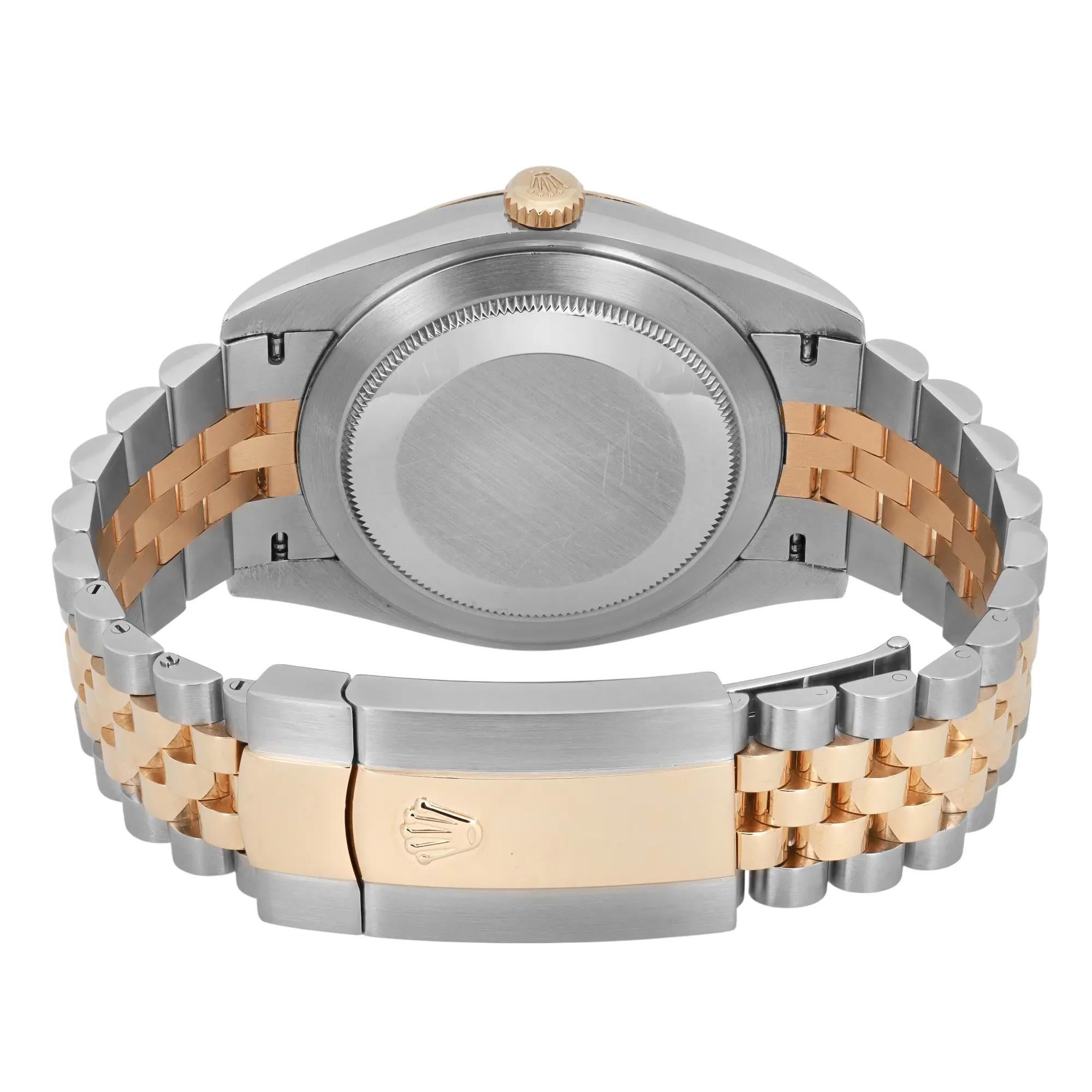 Rolex Datejust 41 Orologio automatico da uomo con quadrante argento e acciaio in oro giallo 18 carati 126333 in vendita 1