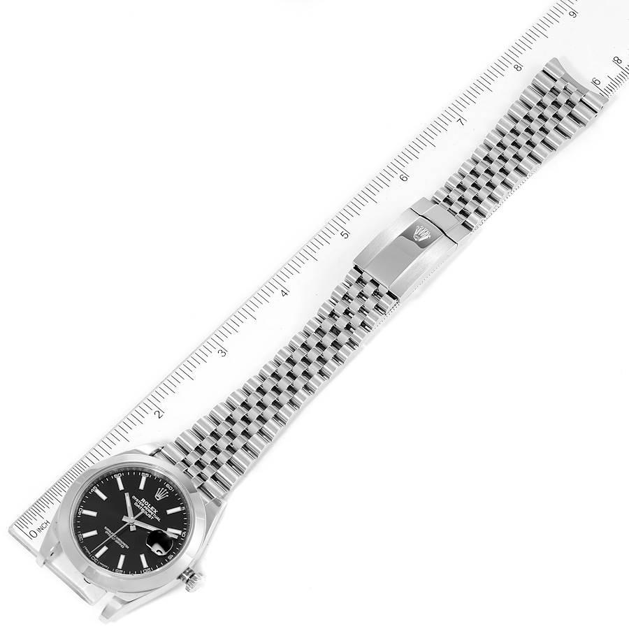 Rolex Datejust 41 Herrenuhr mit schwarzem Zifferblatt und Rauchglas-Lünette aus Stahl 126300 im Angebot 7