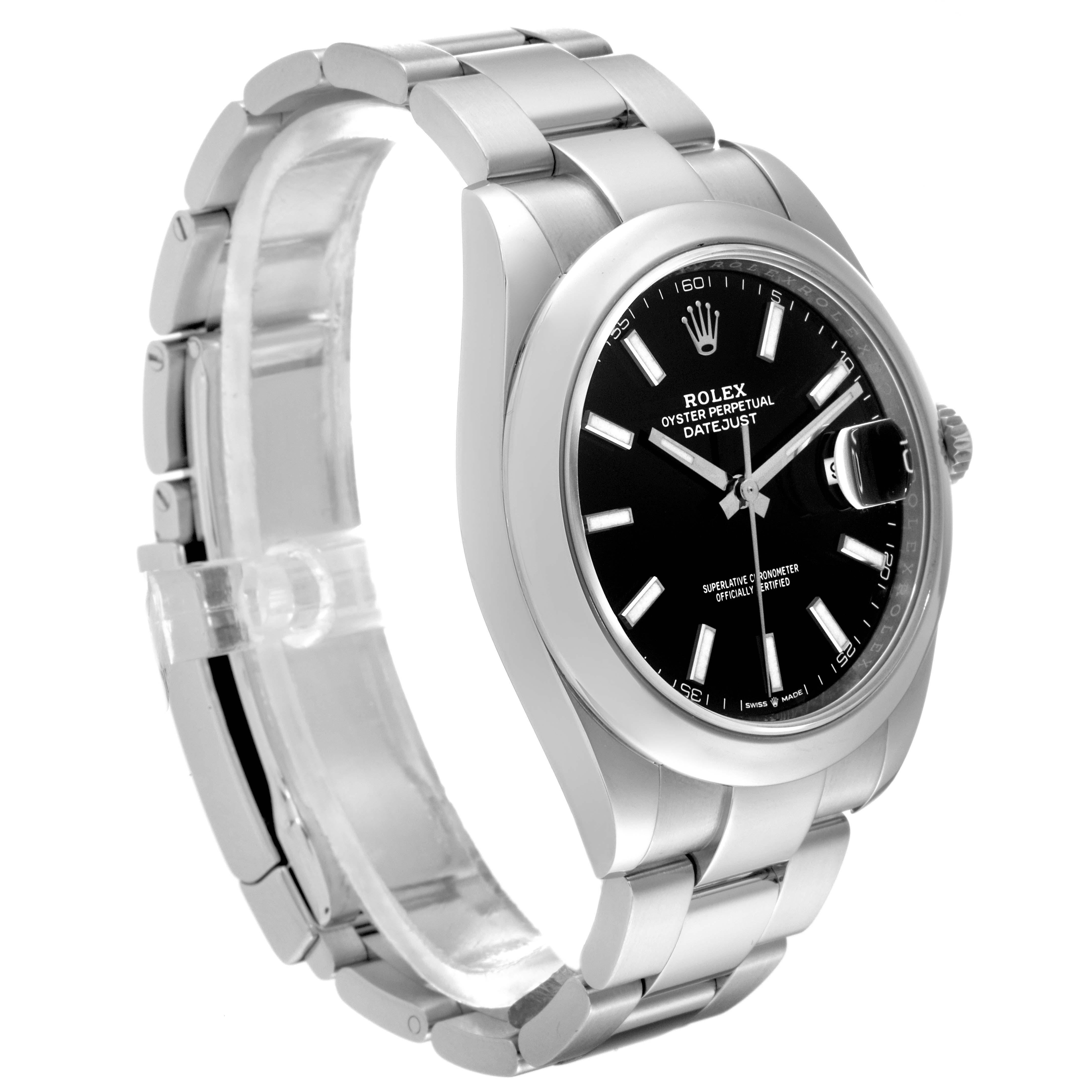 Rolex Datejust 41 Black Dial Smooth Bezel Steel Mens Watch 126300 6