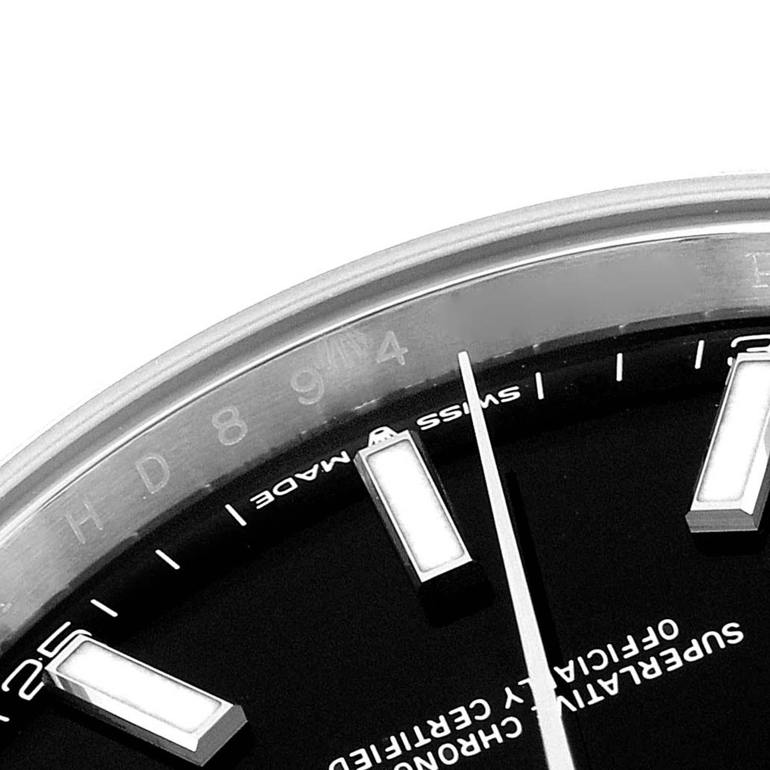 Rolex Datejust 41 Black Dial Smooth Bezel Steel Mens Watch 126300 In Excellent Condition In Atlanta, GA
