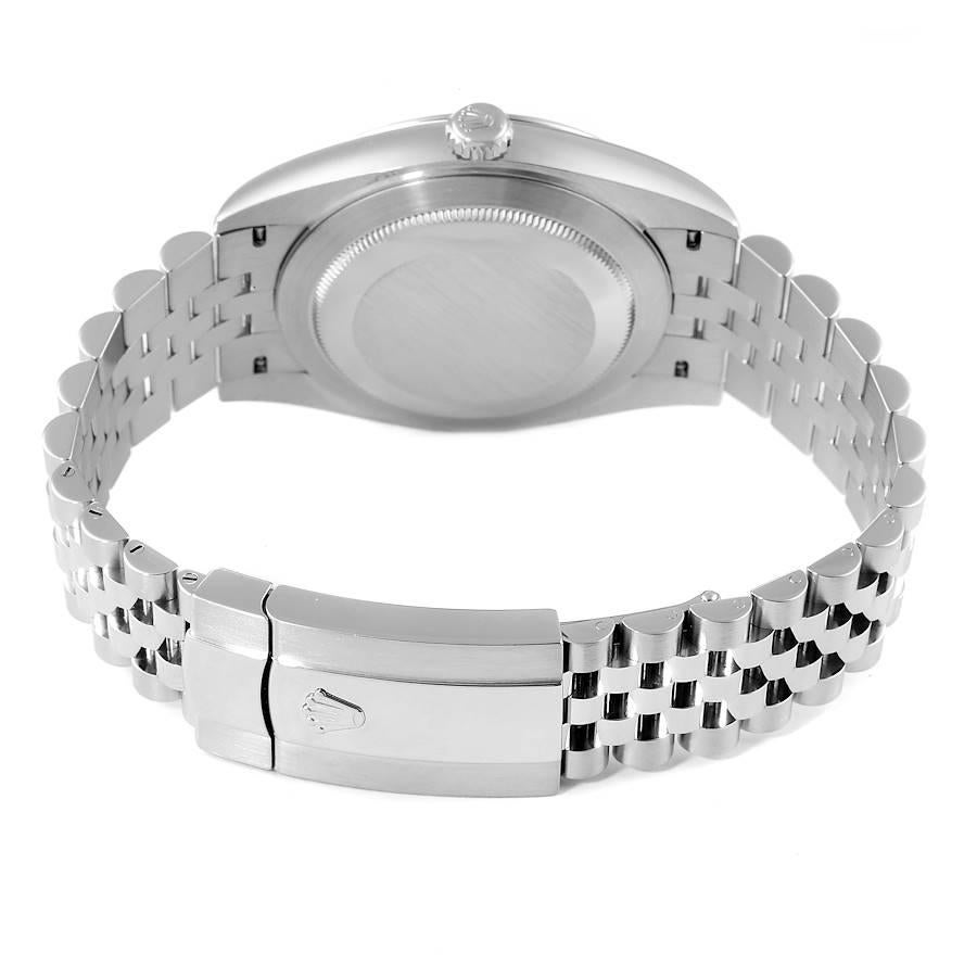 Rolex Datejust 41 Herrenuhr mit schwarzem Zifferblatt und Rauchglas-Lünette aus Stahl 126300 im Angebot 6