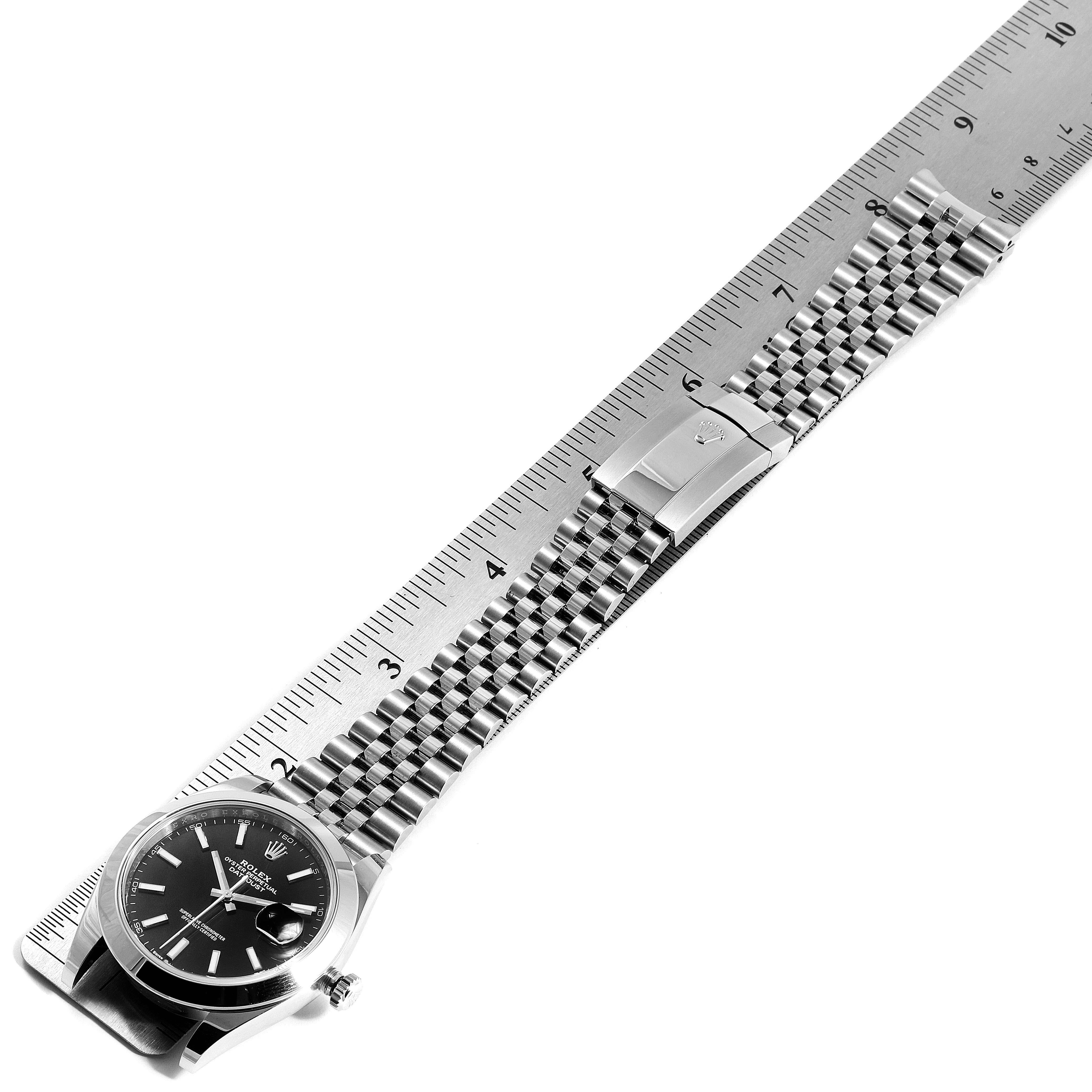 Rolex Datejust 41 Black Dial Steel Men's Watch 126300 Box Card 7
