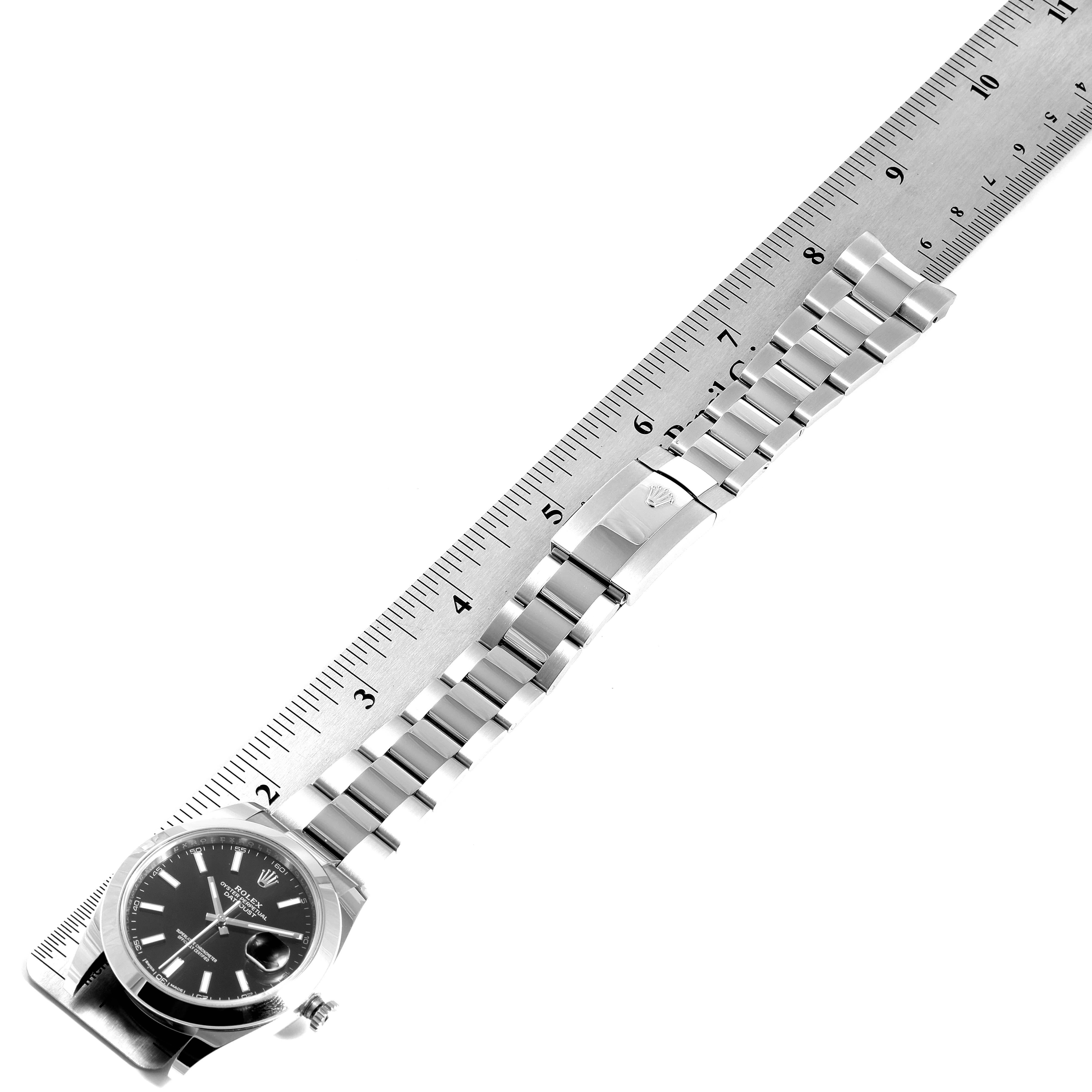Rolex Datejust 41 Black Dial Steel Men’s Watch 126300 Box Card For Sale 6