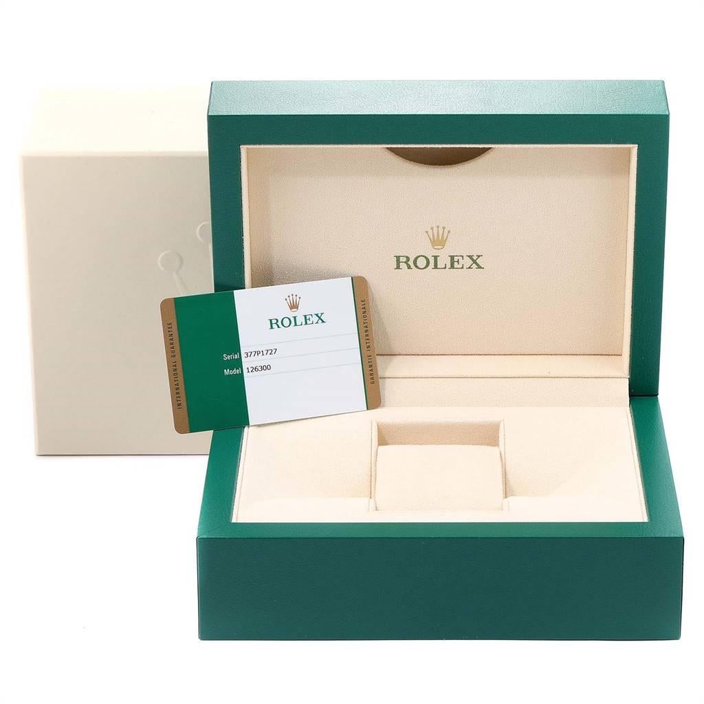 Rolex Datejust 41 Black Dial Steel Men's Watch 126300 Box Card For Sale 9
