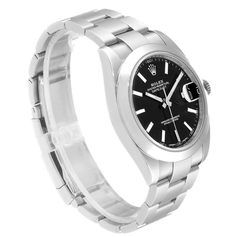 Rolex Datejust 41 Black Dial Steel Men's Watch 126300 Box ...