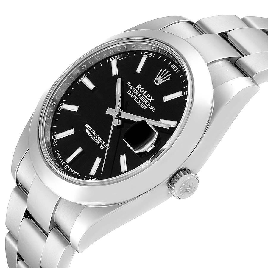 Rolex Datejust 41 Black Dial Steel Men's Watch 126300 Box Card For Sale 2