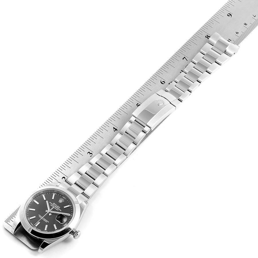 Rolex Datejust 41 Black Dial Steel Men's Watch 126300 Box Card For Sale 6