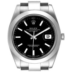 Rolex Datejust 41 Black Dial Steel Men’s Watch 126300 Box Card