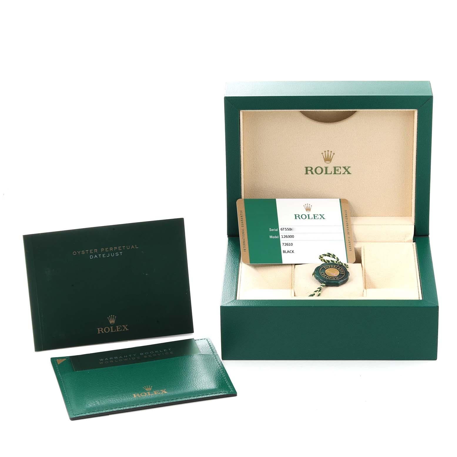 Rolex Datejust 41 Black Dial Steel Oyster Bracelet Mens Watch 126300 Box Card 8