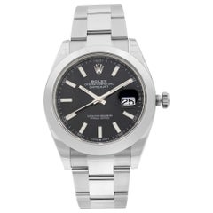 Rolex Datejust 41 Black Sticks Dial Stainless Steel Automatic Men's Watch 126300