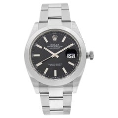 Rolex Datejust 41 Black Sticks Dial Stainless Steel Automatic Men's Watch 126300