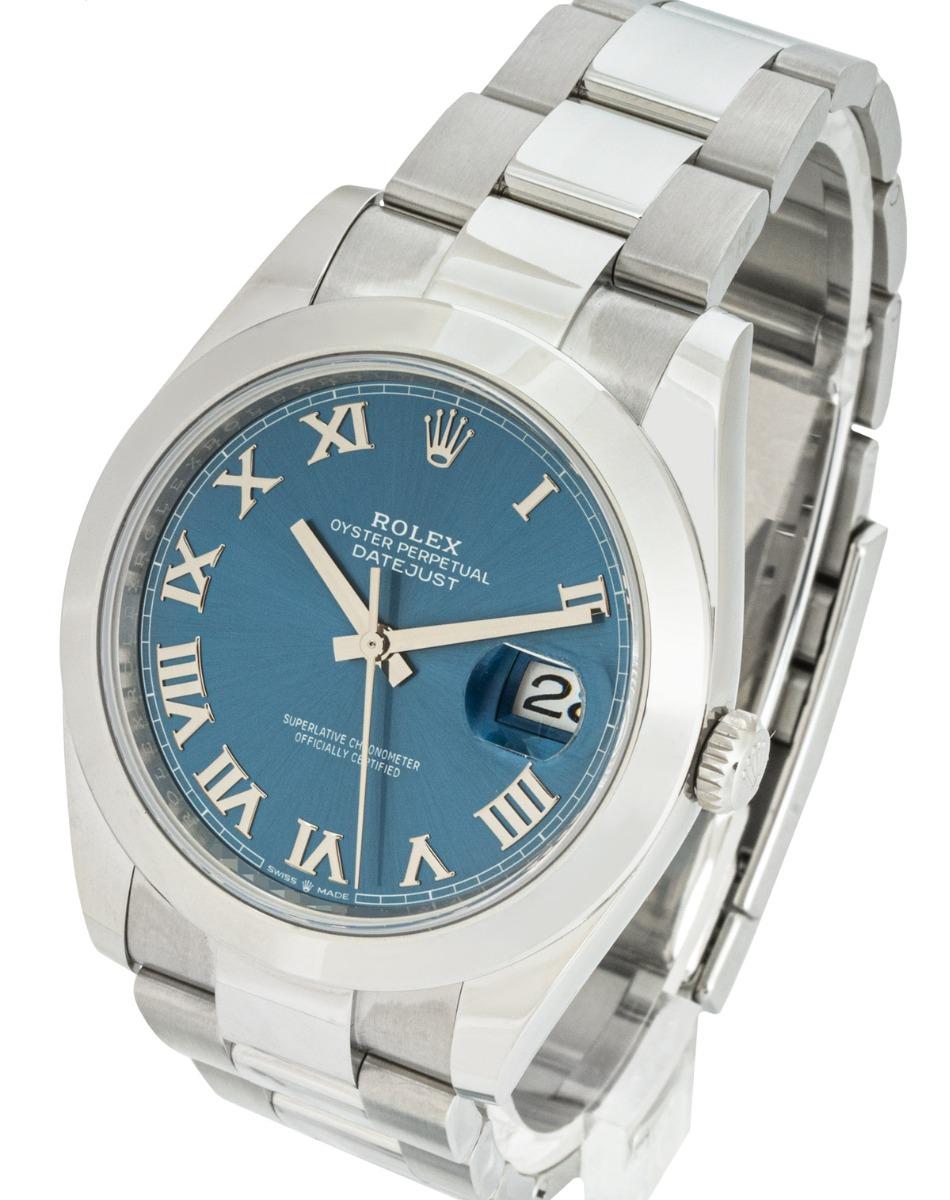 Rolex Datejust 41 Blue Dial 126300 In New Condition For Sale In London, GB