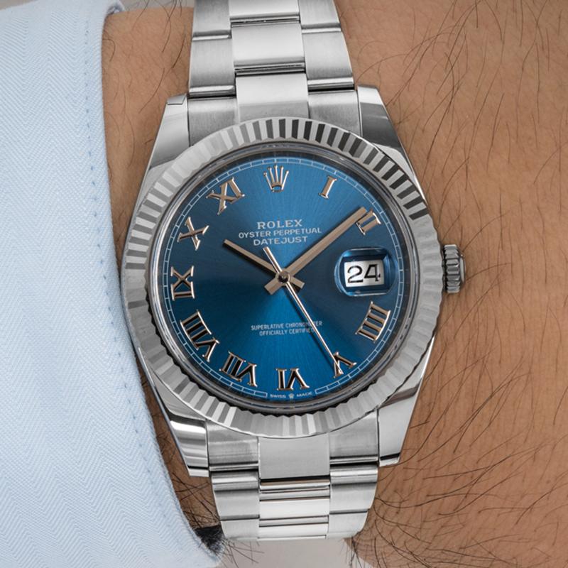 Rolex Datejust 41 avec cadran bleu 126334 en vente 4