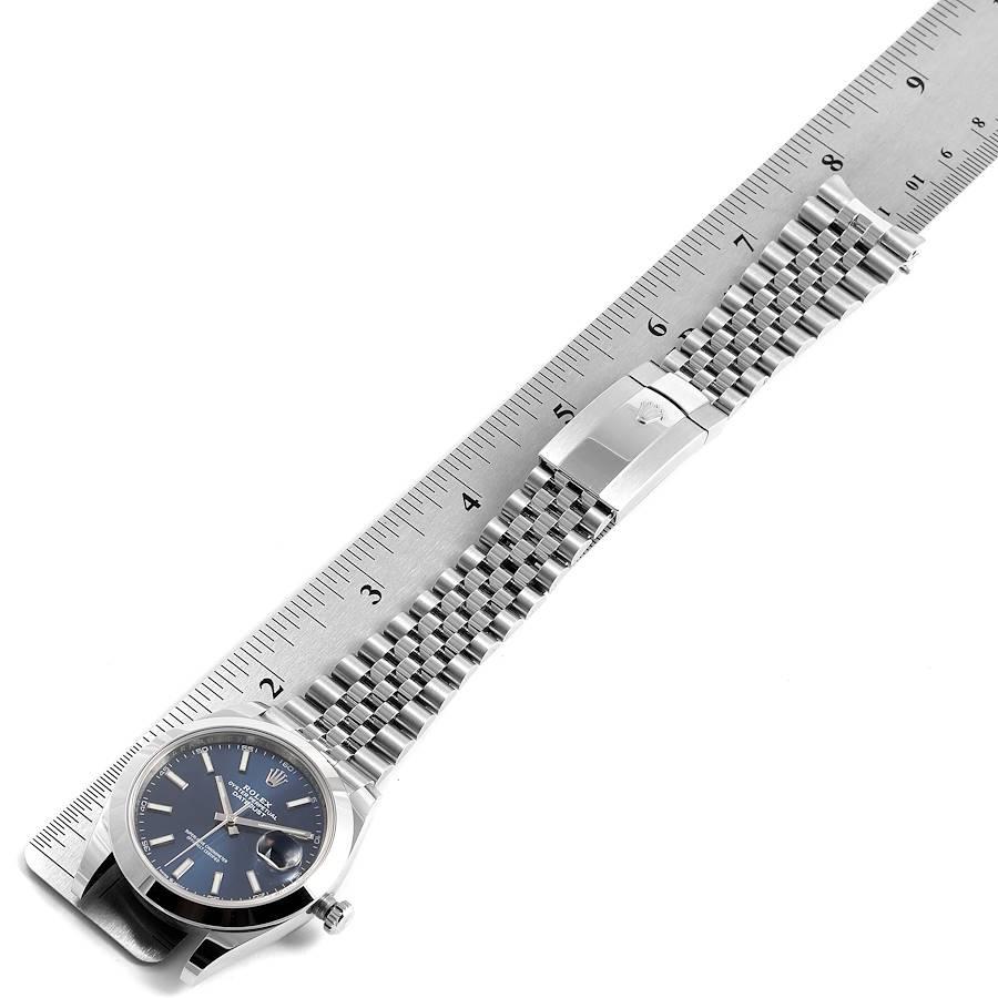 Rolex Datejust 41 Blue Dial Jubilee Bracelet Steel Men's Watch 126300 Box Card For Sale 7