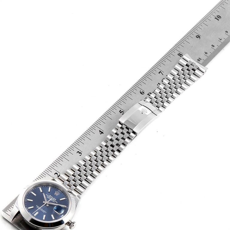 rolex datejust 41 blue dial fluted bezel jubilee bracelet