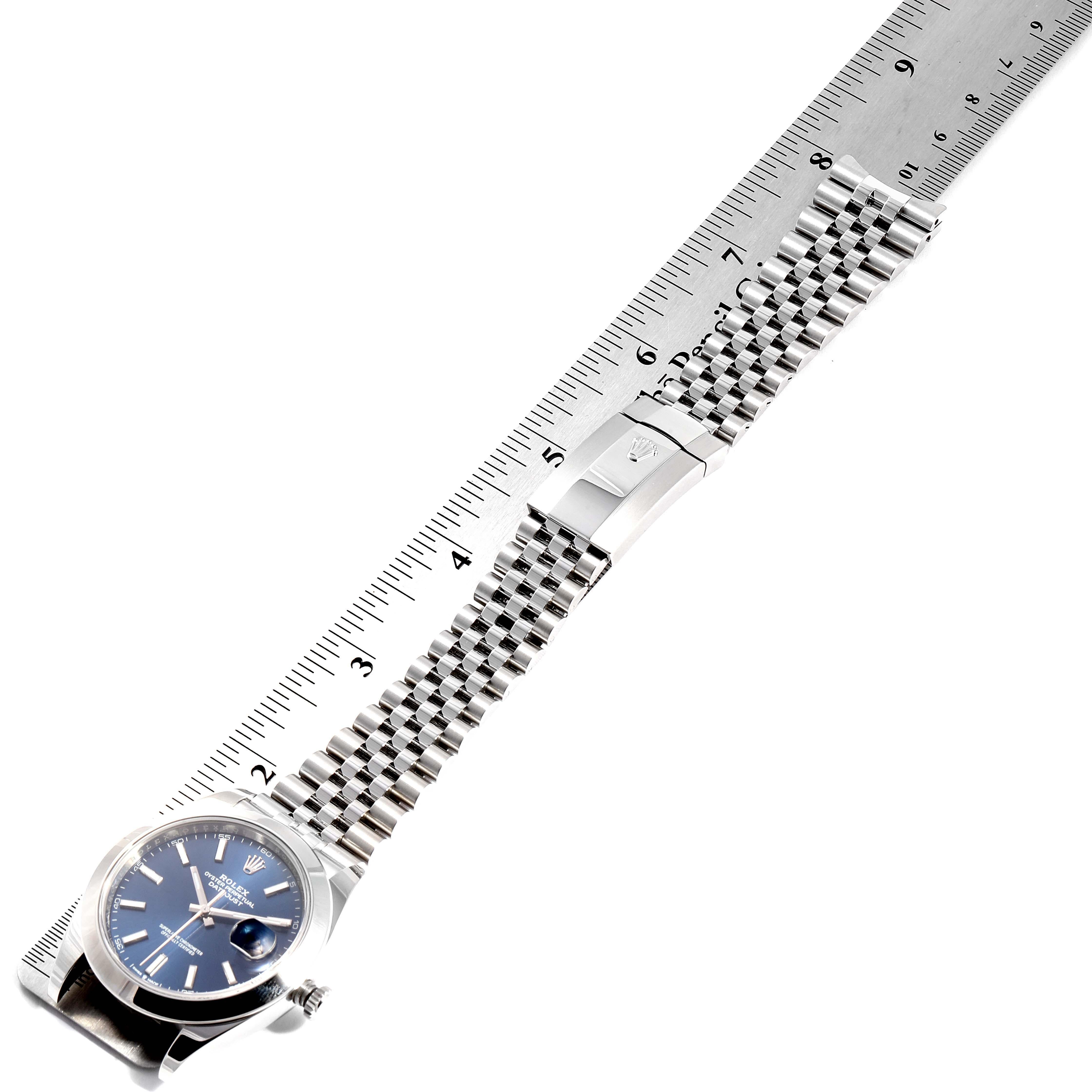 Rolex Datejust 41 Blue Dial Jubilee Bracelet Steel Men's Watch 126300 For Sale 7
