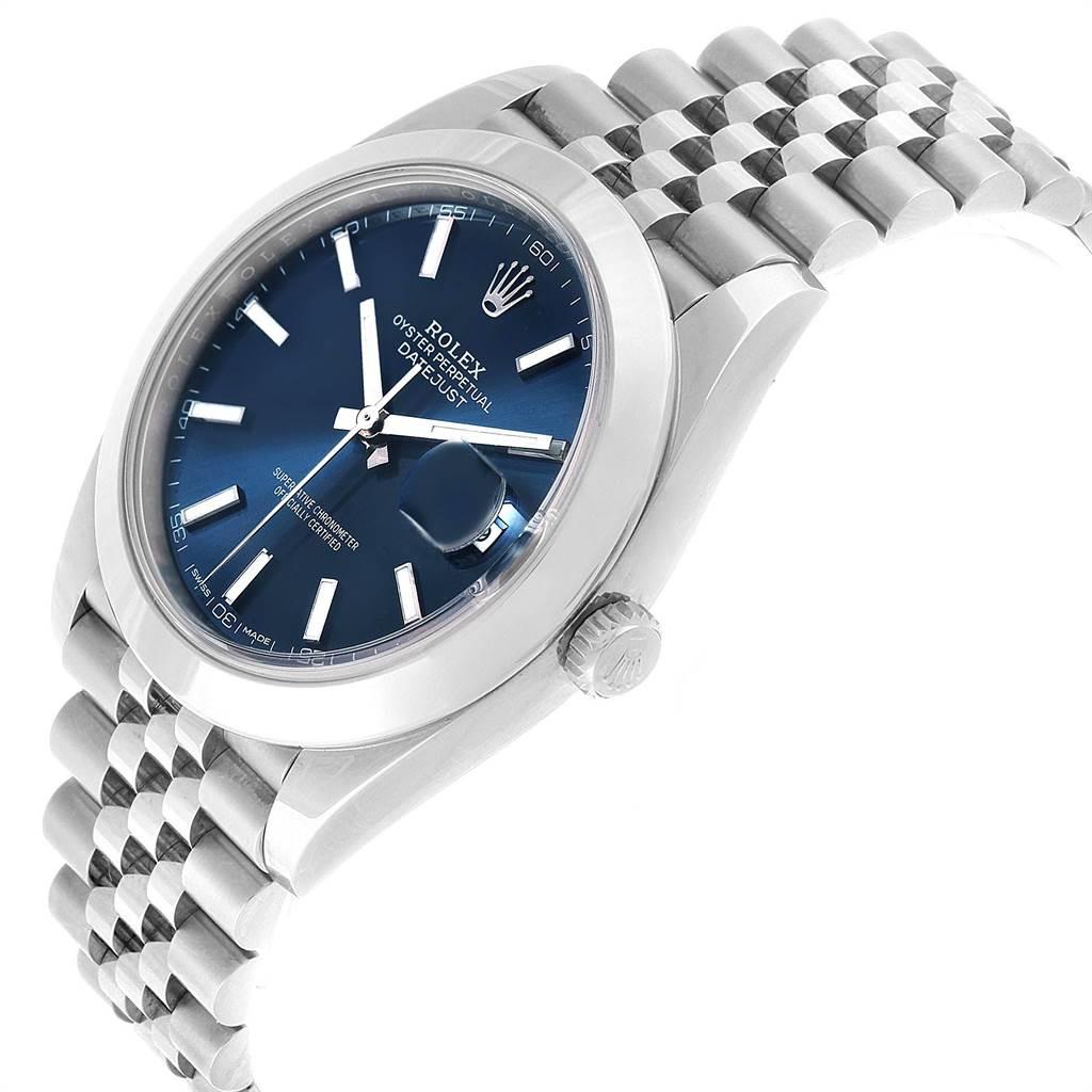 Rolex Datejust 41 Blue Dial Jubilee Bracelet Steel Men's Watch 126300 In Excellent Condition For Sale In Atlanta, GA