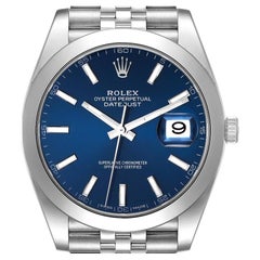 Rolex Datejust 41 Blue Dial Jubilee Bracelet Steel Watch 126300 Box Card