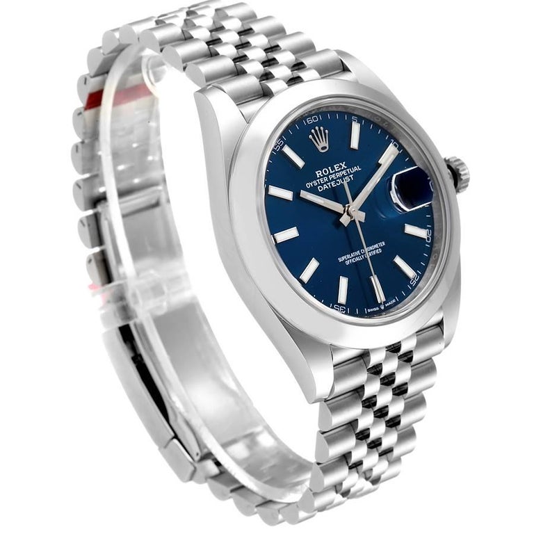 Rolex Datejust 41 Blue Dial Jubilee Bracelet Steel Watch Unworn For Sale At 1stdibs