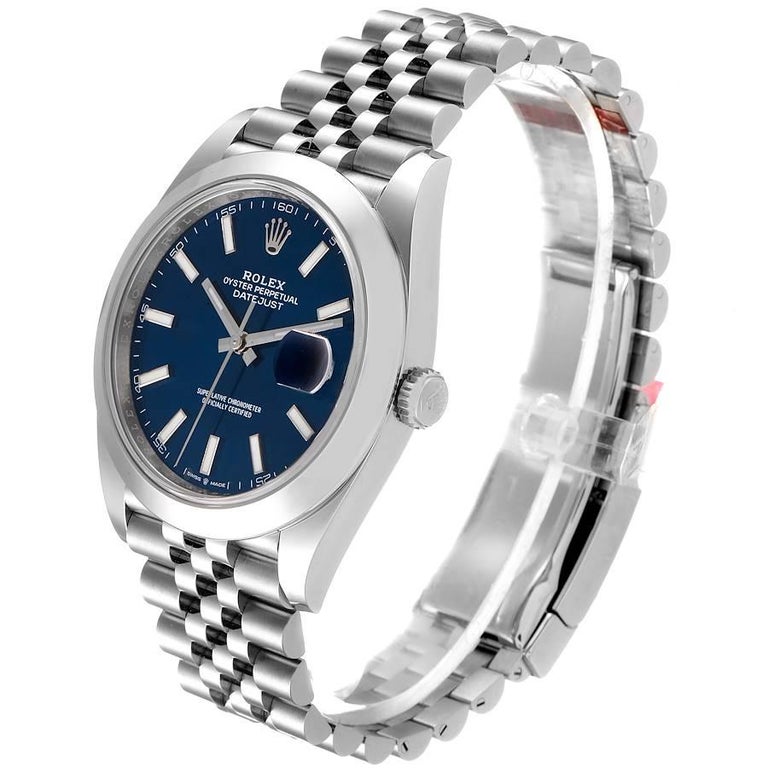 Rolex Datejust 41 Blue Dial Jubilee Bracelet Steel Watch Unworn For Sale At 1stdibs