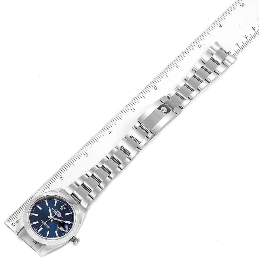 Rolex Datejust 41 Blue Dial Oyster Bracelet Steel Watch 126300 Box Card For Sale 5