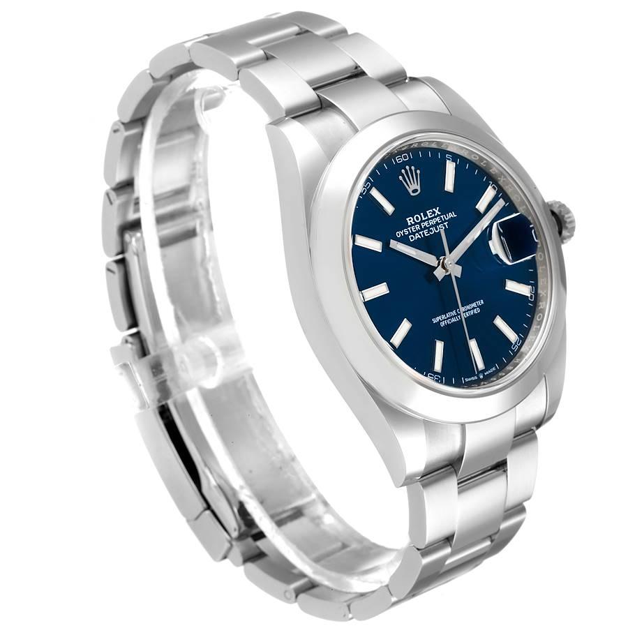 Rolex Datejust 41 Blue Dial Oyster Bracelet Steel Watch 126300 Unworn In Excellent Condition In Atlanta, GA