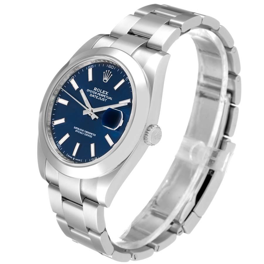 Men's Rolex Datejust 41 Blue Dial Oyster Bracelet Steel Watch 126300 Unworn