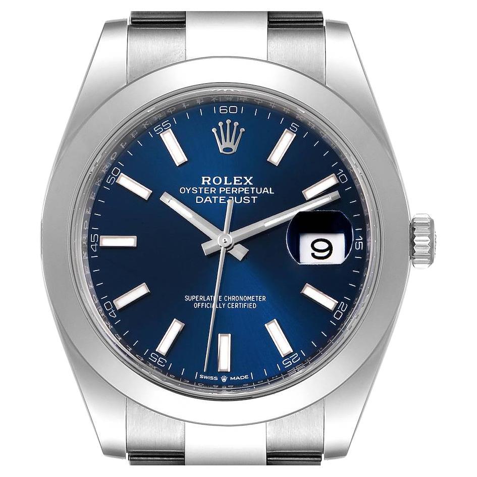 Rolex Datejust 41 Blue Dial Oyster Bracelet Steel Watch 126300 Unworn