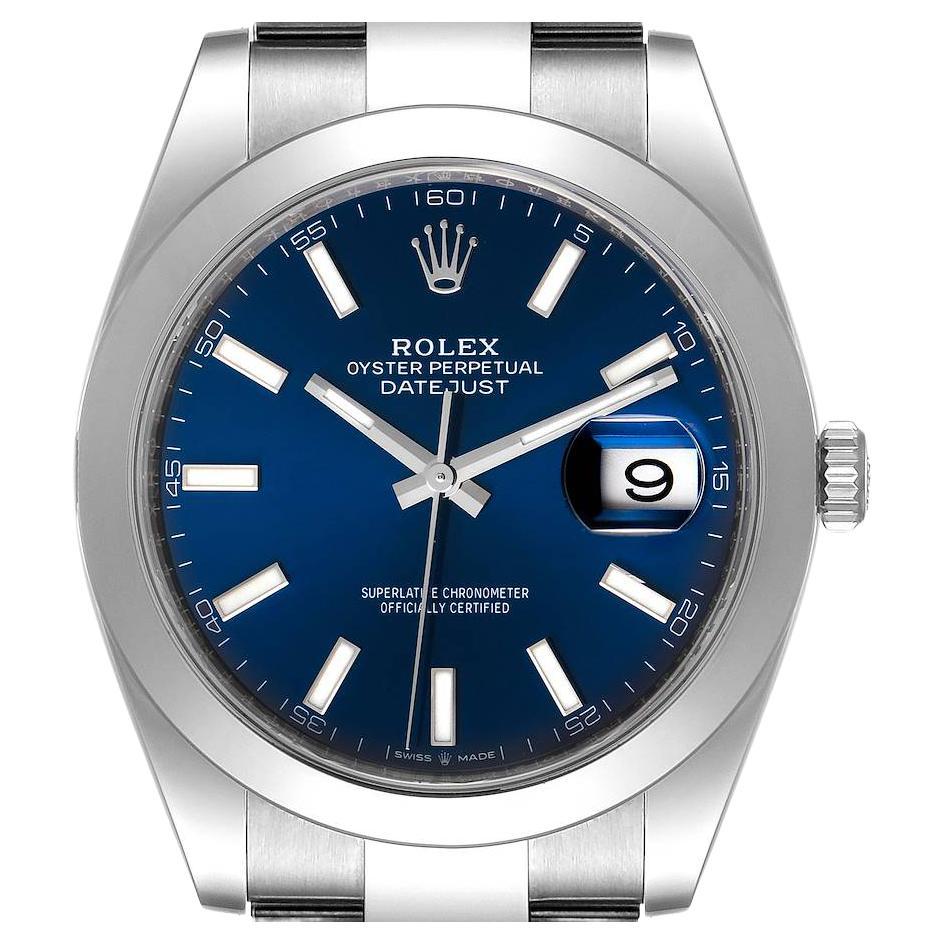 datejust 41 blue smooth bezel