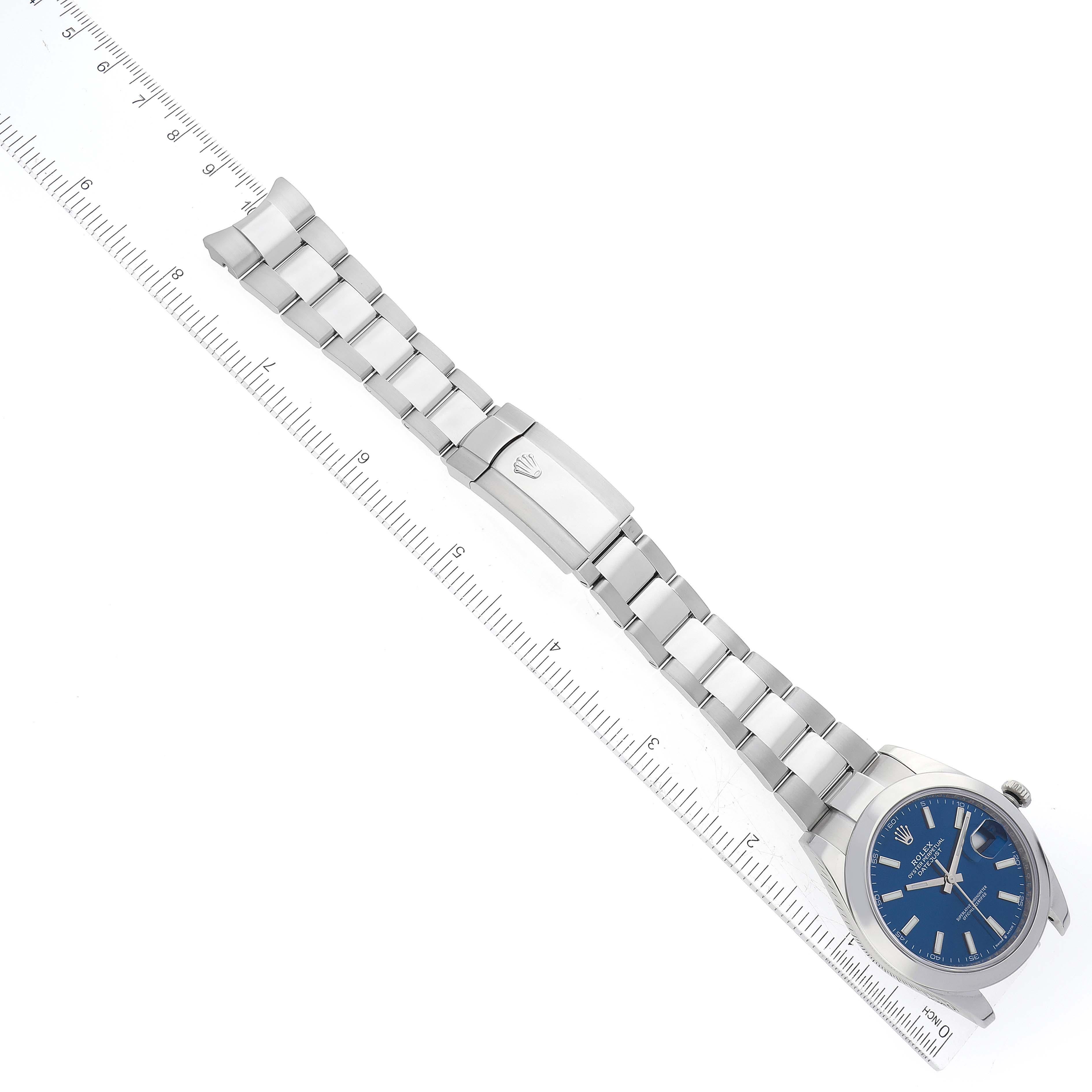 Rolex Datejust 41 Blue Dial Smooth Bezel Steel Mens Watch 126300 7