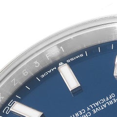 Rolex Datejust 41 Esfera azul Bisel liso Acero Reloj caballero 126300