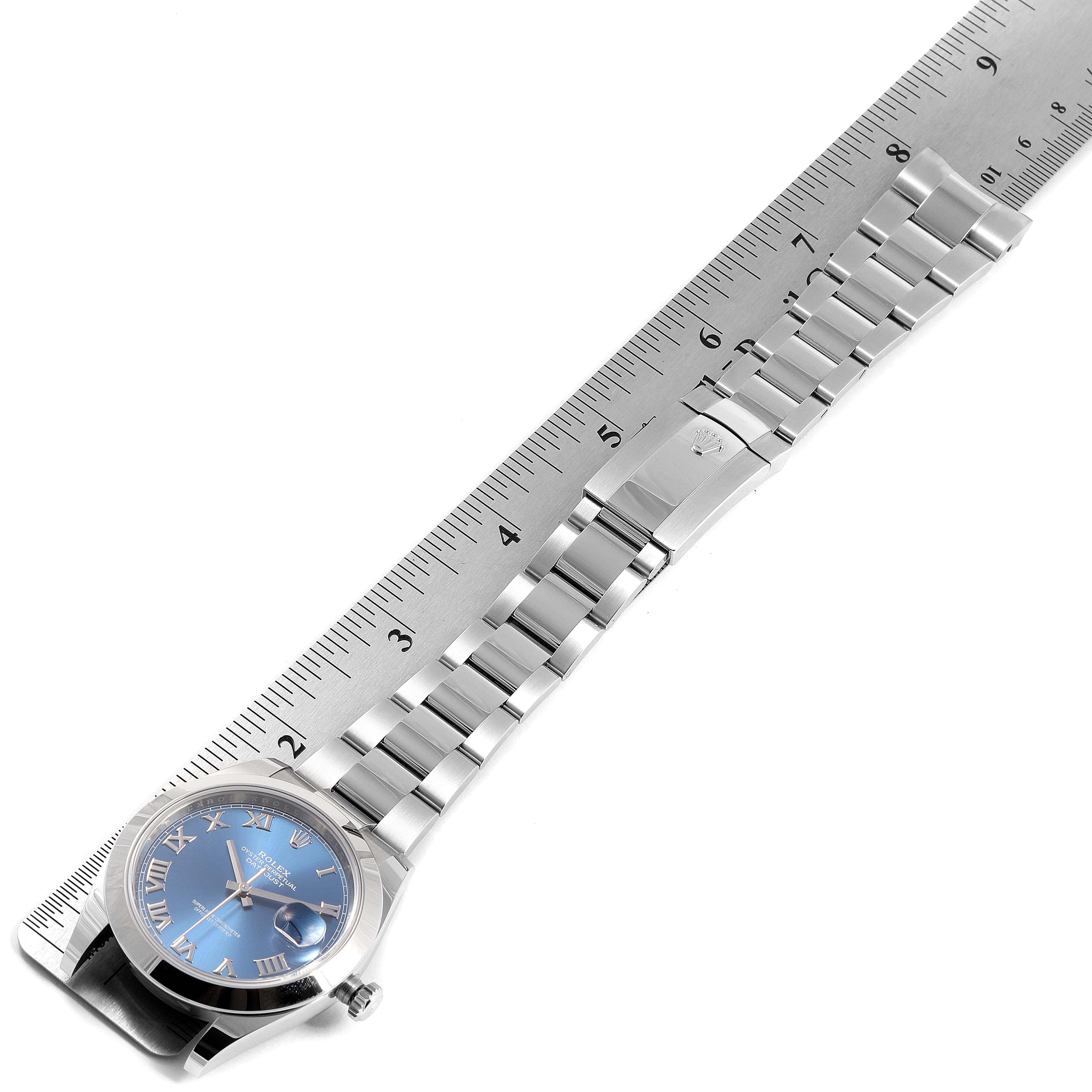 Rolex Datejust 41 Blue Dial Steel Men's Watch 126300 Box Card For Sale 7