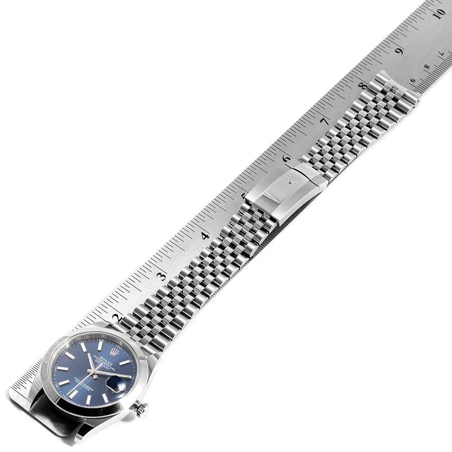 Rolex Datejust 41 Blue Dial Steel Men's Watch 126300 Box Card For Sale 7
