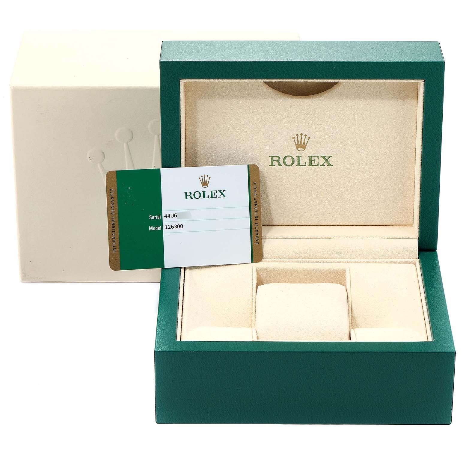 Rolex Datejust 41 Blue Dial Steel Men's Watch 126300 Box Card For Sale 9