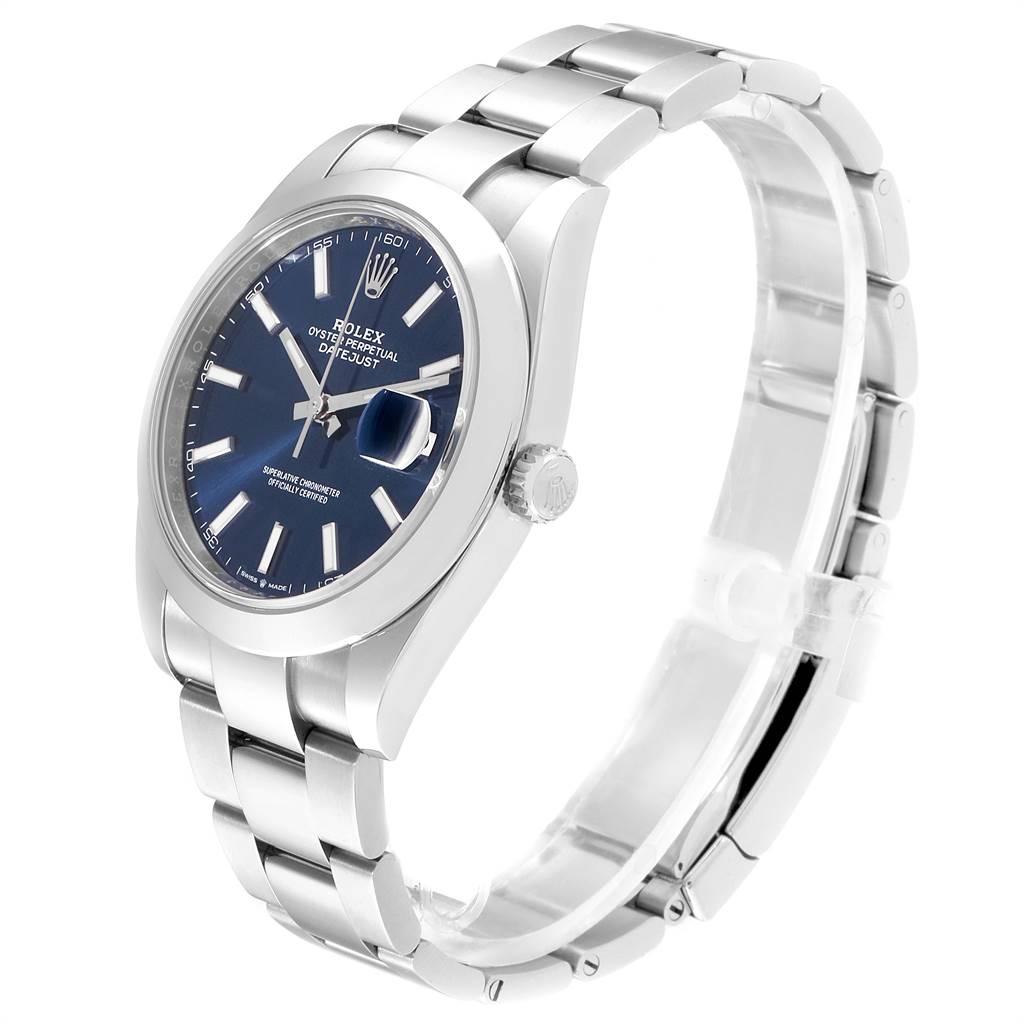 Rolex Datejust 41 Blue Dial Steel Men's Watch 126300 Box Card 1