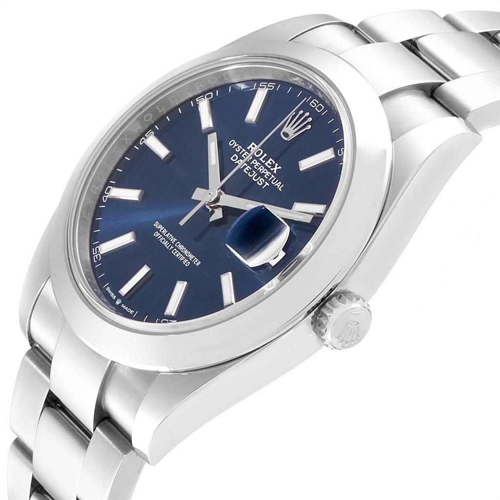 Rolex Datejust 41 Blue Dial Steel Men's Watch 126300 Box Card 2