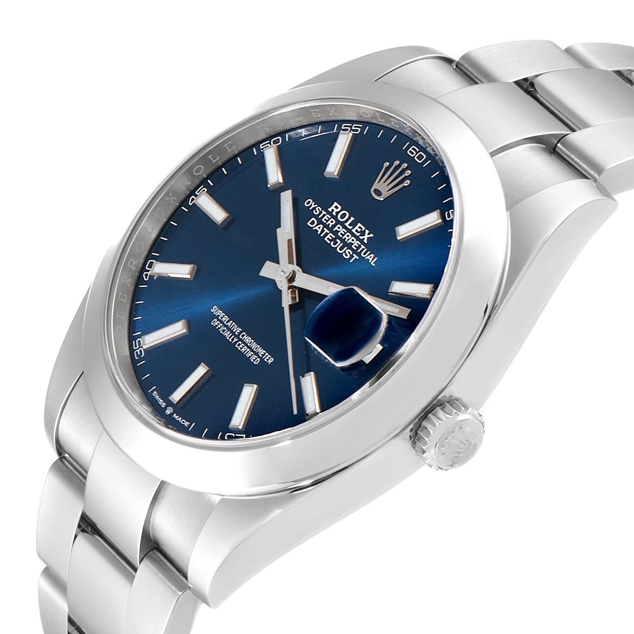 Rolex Datejust 41 Blue Dial Steel Men's Watch 126300 Box Card 2