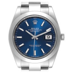Rolex Datejust 41 Blue Dial Steel Men's Watch 126300 Box Card