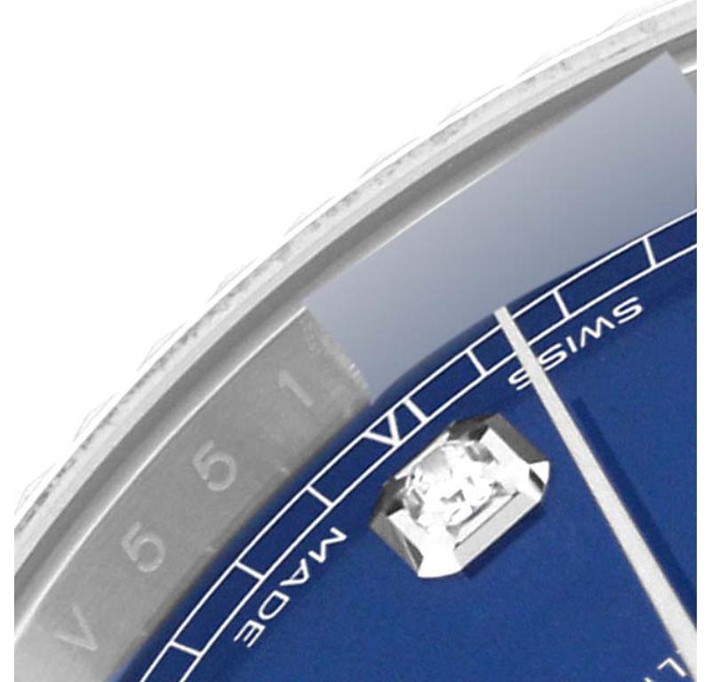 Rolex Datejust 41 Blue Diamond Dial Steel White Gold Mens Watch 126334 Box Card 1