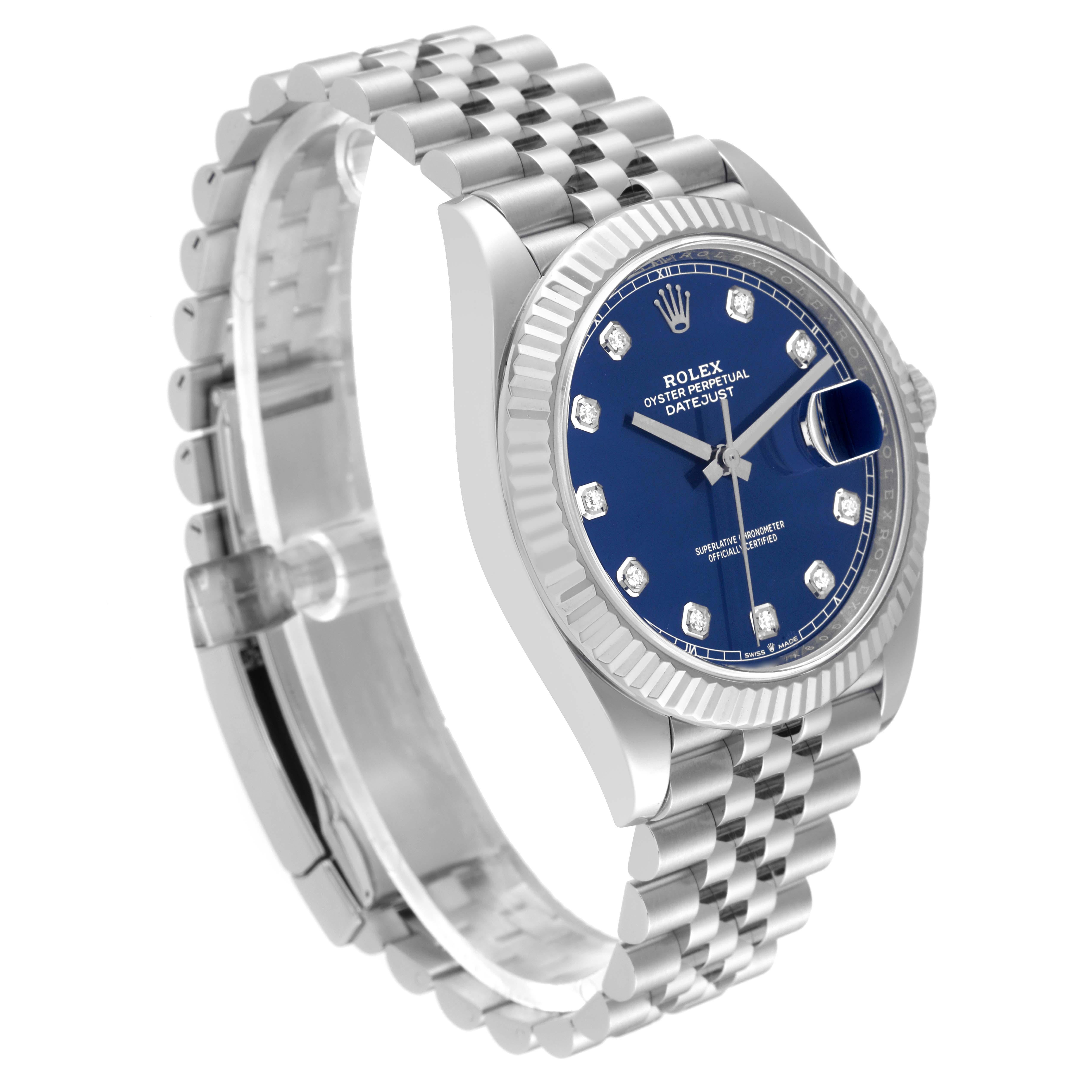 rolex datejust 41 stahl blaues zifferblatt
