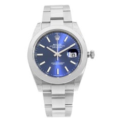 Rolex Datejust 41 Blue Index Dial Steel Automatic Men's Watch 126300BLSO
