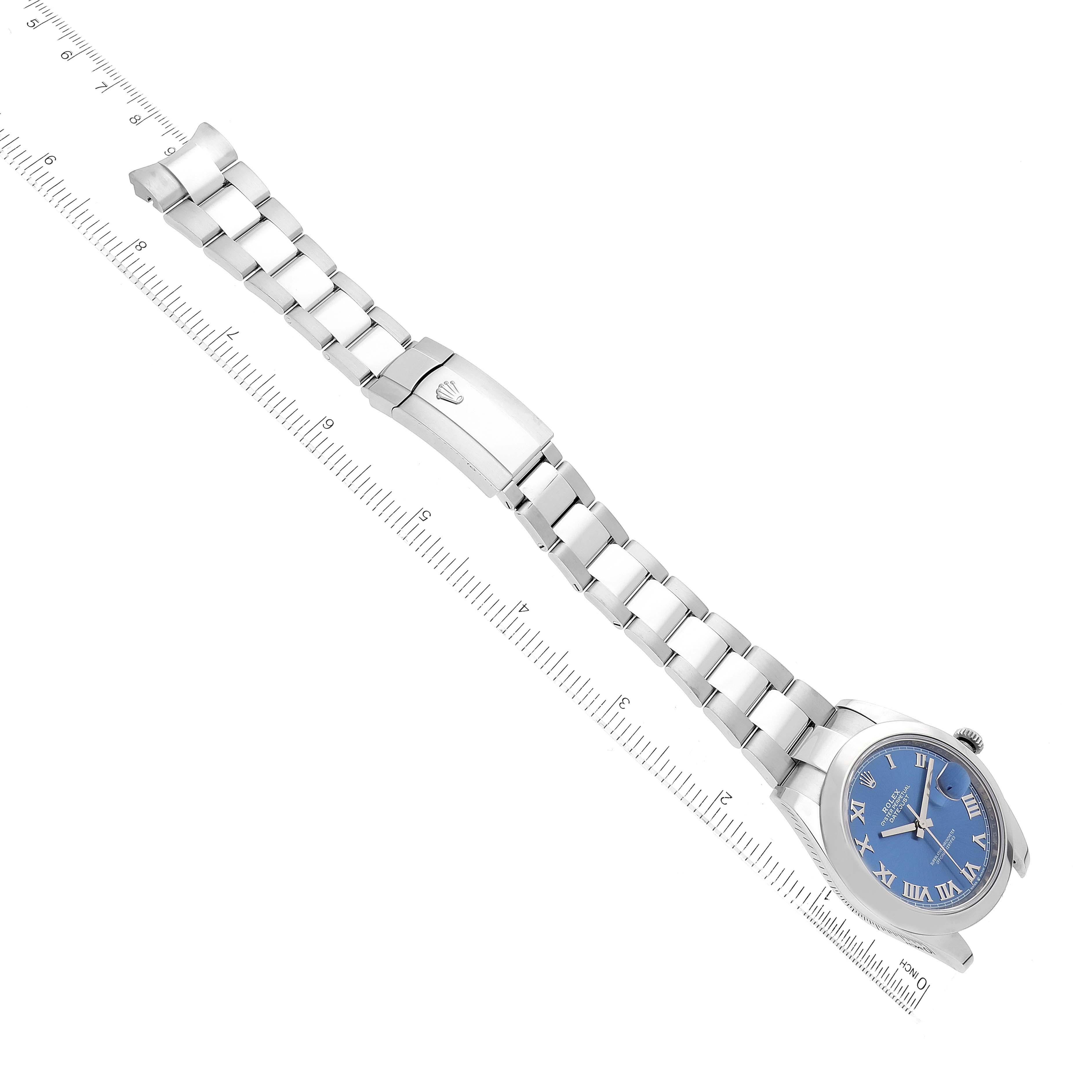 Rolex Datejust 41 Blue Roman Dial Steel Mens Watch 126300 For Sale 5