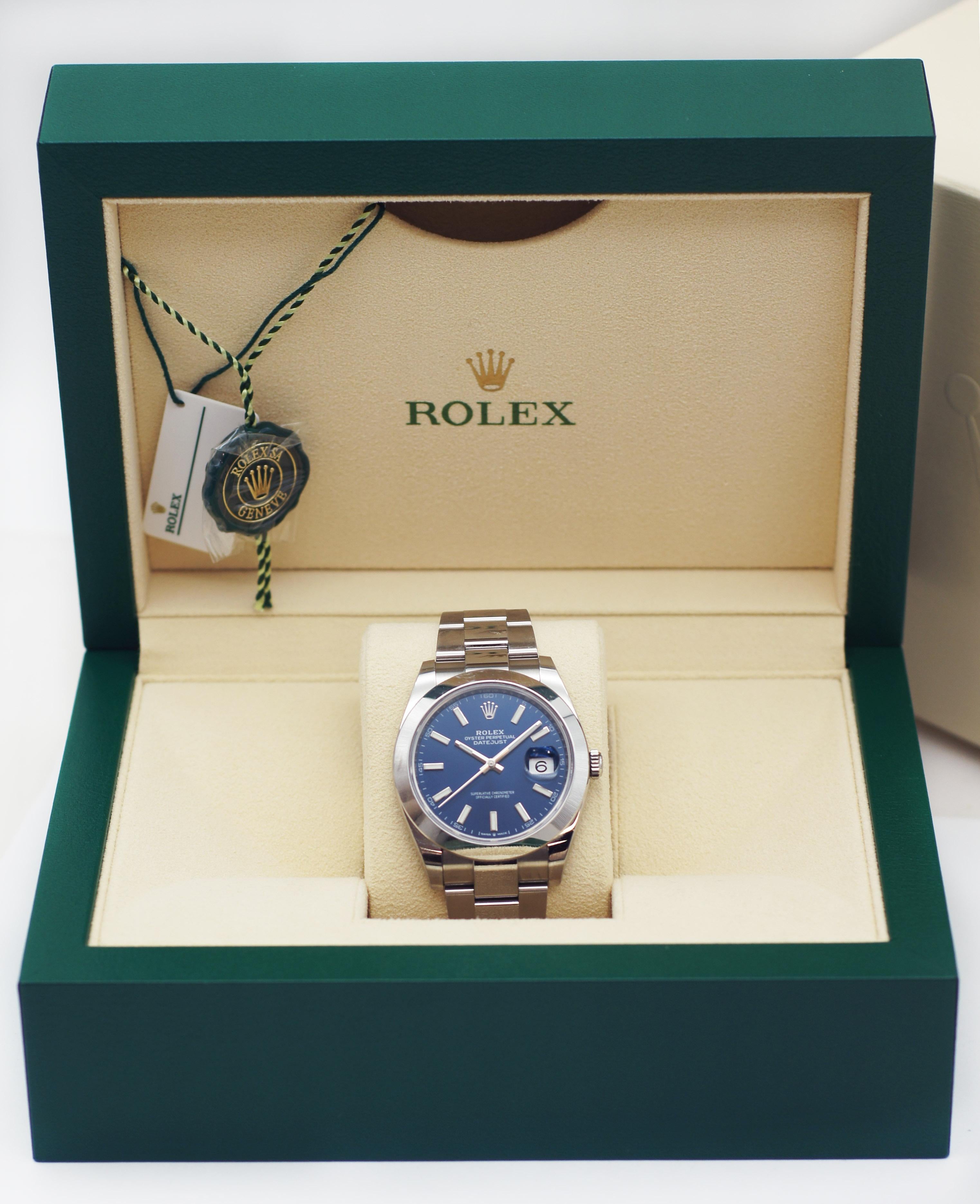 Rolex Datejust 41 Blue Stainless Steel Watch 126300 For Sale 7