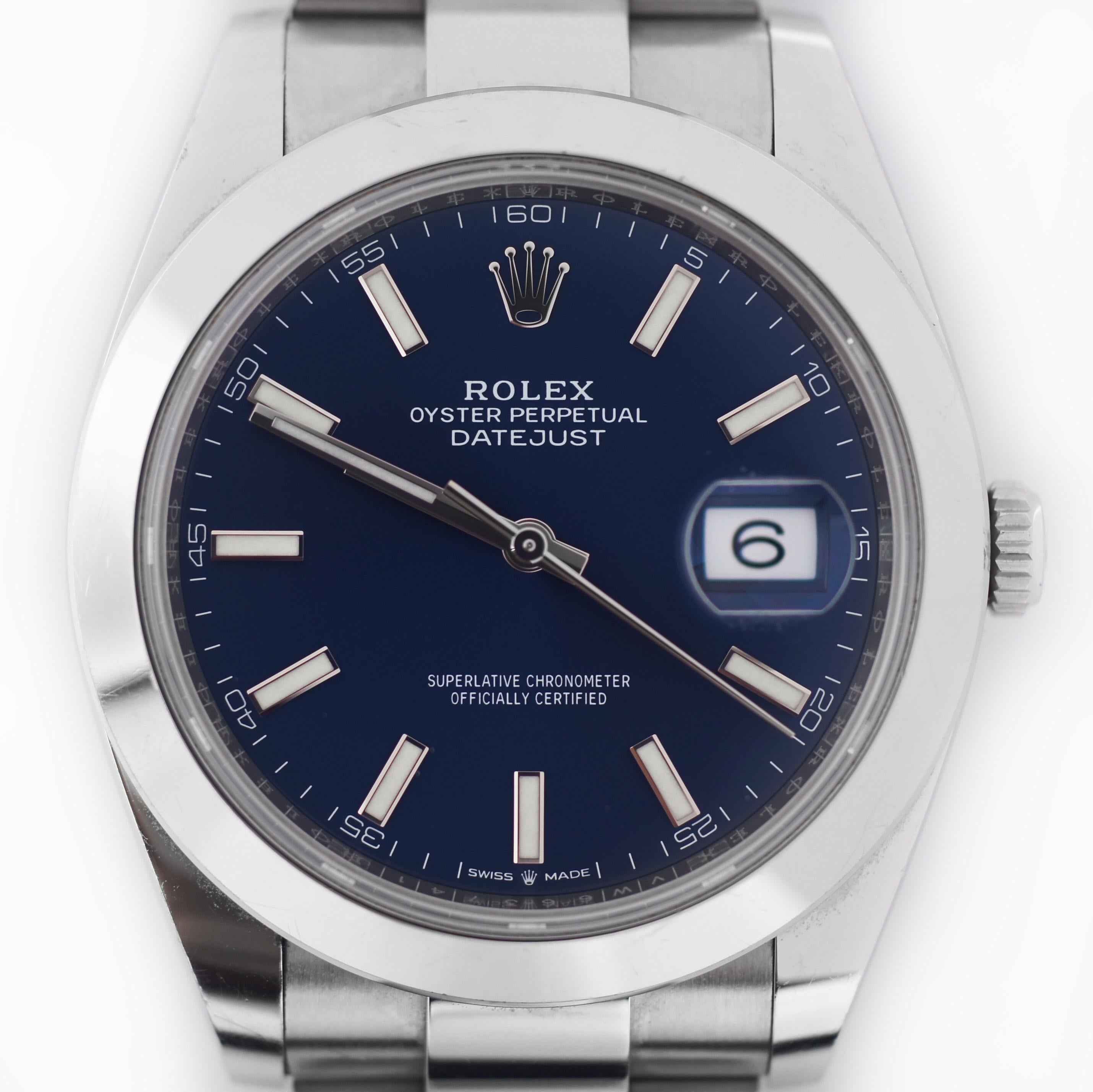 Rolex Datejust 41 Blue Stainless Steel Watch 126300 For Sale 2