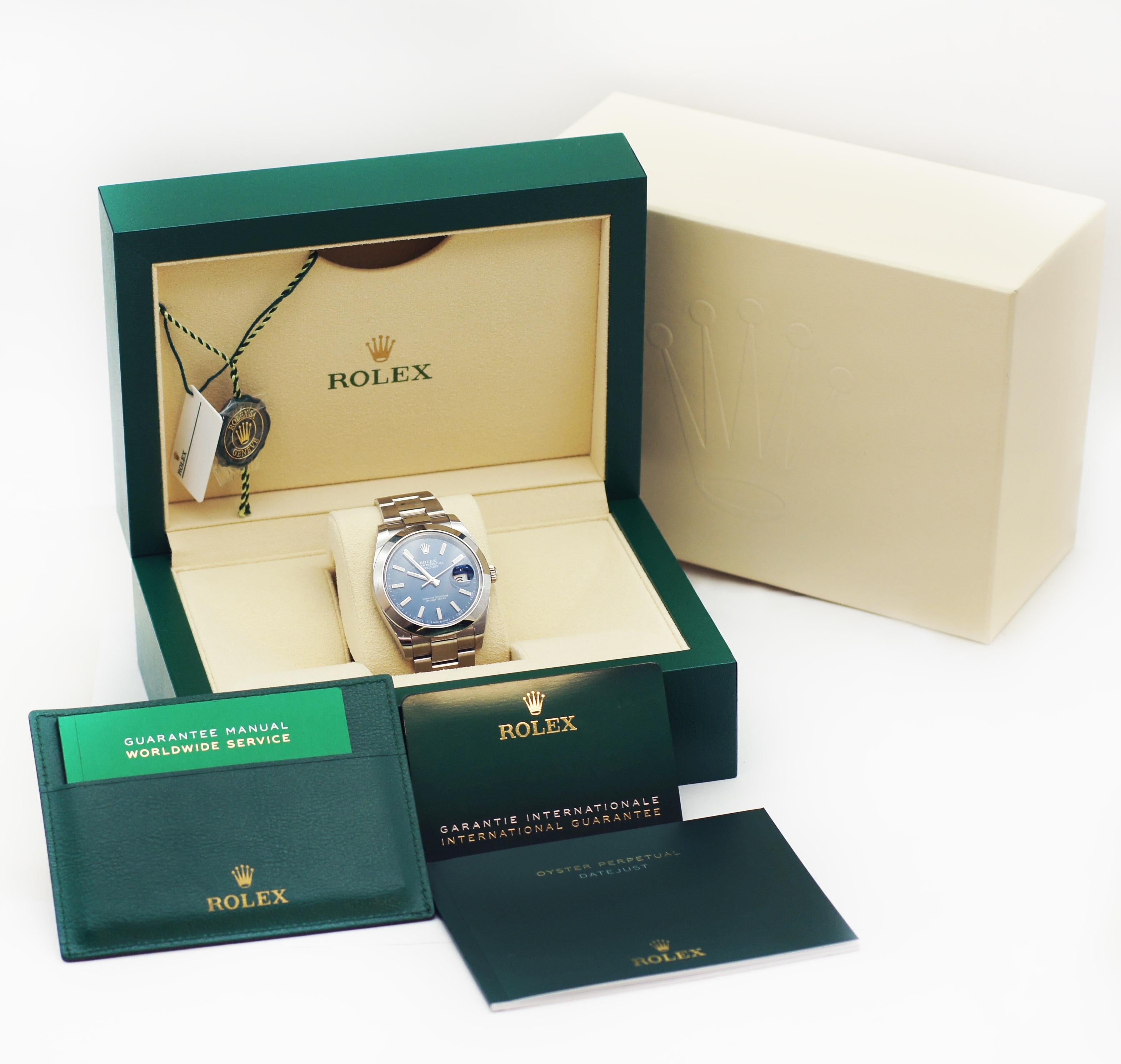 Rolex Datejust 41 Blue Stainless Steel Watch 126300 For Sale 5
