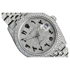 Rolex Datejust 41 Stainless Steel Diamond Iced Out Custom Arabic Numeral Watch