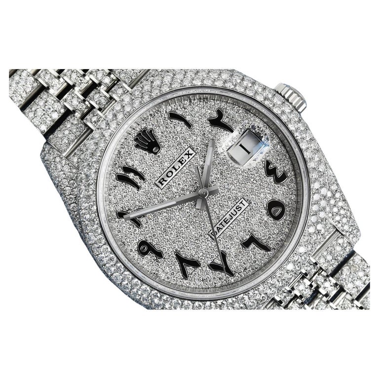 Rolex Datejust 41 Stainless Steel Diamond Iced Out Custom Arabic Numeral  Watch For Sale at 1stDibs | mens diamond rolex, rolex arabische ziffern, diamond  rolex arabic numerals