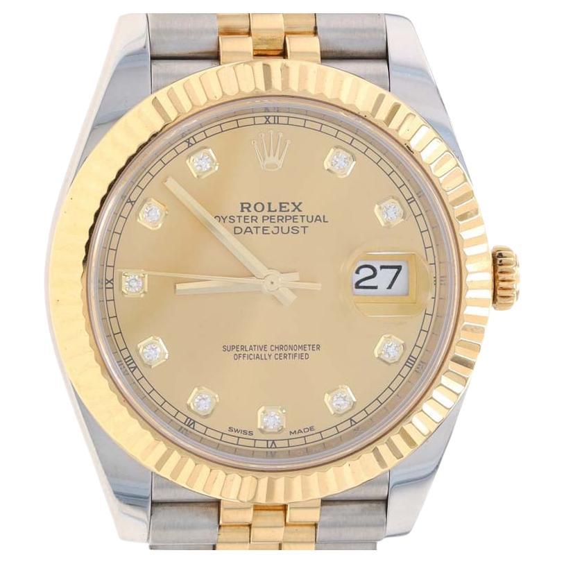 Rolex Datejust 41 Diamond Mens Wristwatch 126333 Stainless Gold 18k Auto 1YrWnty For Sale