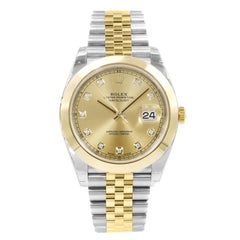 Rolex Datejust 41 Diamond Steel Gold Automatic Men's Champagne Watch 126303