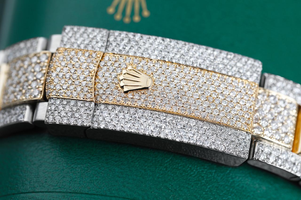 Rolex Datejust 41 Diamant-Uhr aus zweifarbigem Edelstahl und Gelbgold 126303 Herren im Angebot